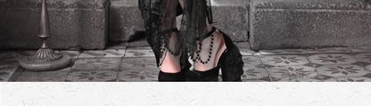 Gothic Velvet Slim Fit Lace Fishtail Dress for Women