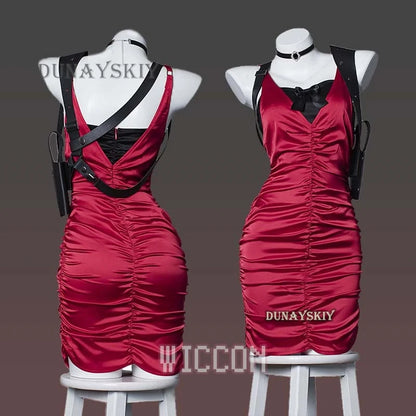 Ada Wong Evil Cheongsam Cosplay Costume Set
