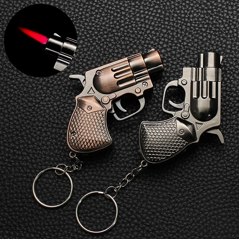 Mini Gun Flame Lighter – Metal, Refillable Butane
