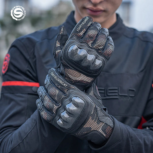 Star Field Knight Carbon Fiber Summer Bike Gloves