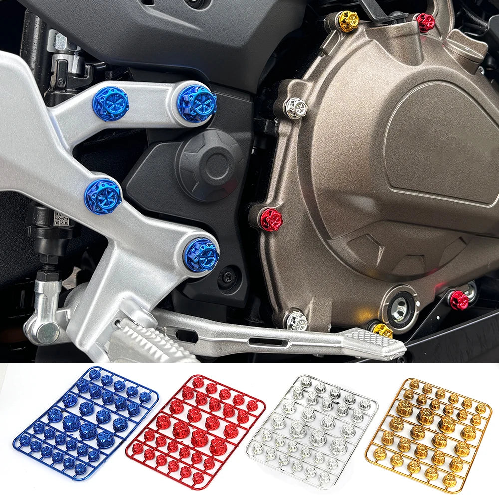 Colorful Motorcycle Nut Caps - Universal Protection Set