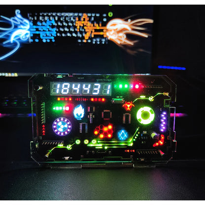 CyberGlow 0.39 RGB Desktop Clock - Handmade Elegance