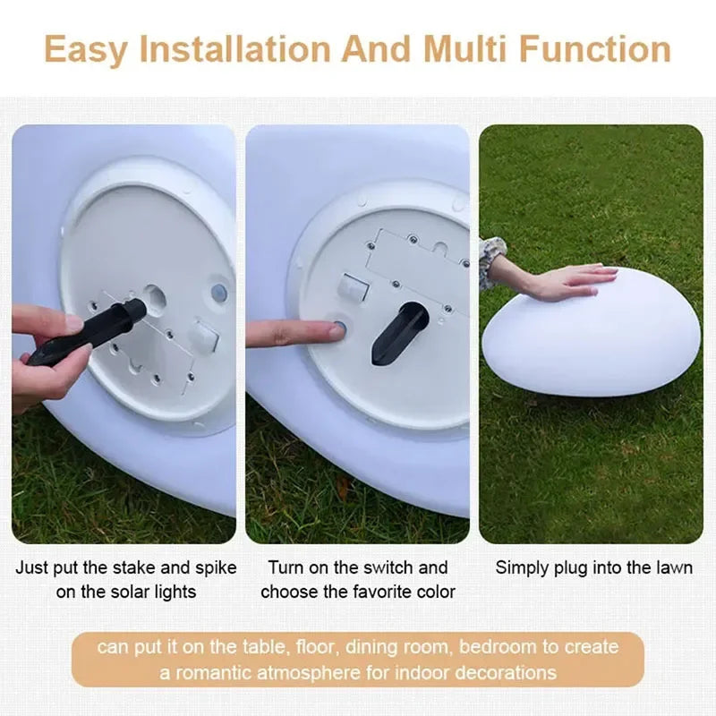 LED Lamp Solar Powered IP65 Waterproof Lighting Stone