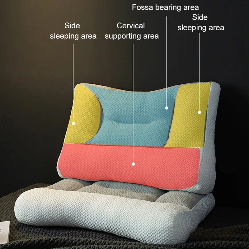 MemoryEase Ergonomic Pillow - Soft Cotton Comfort