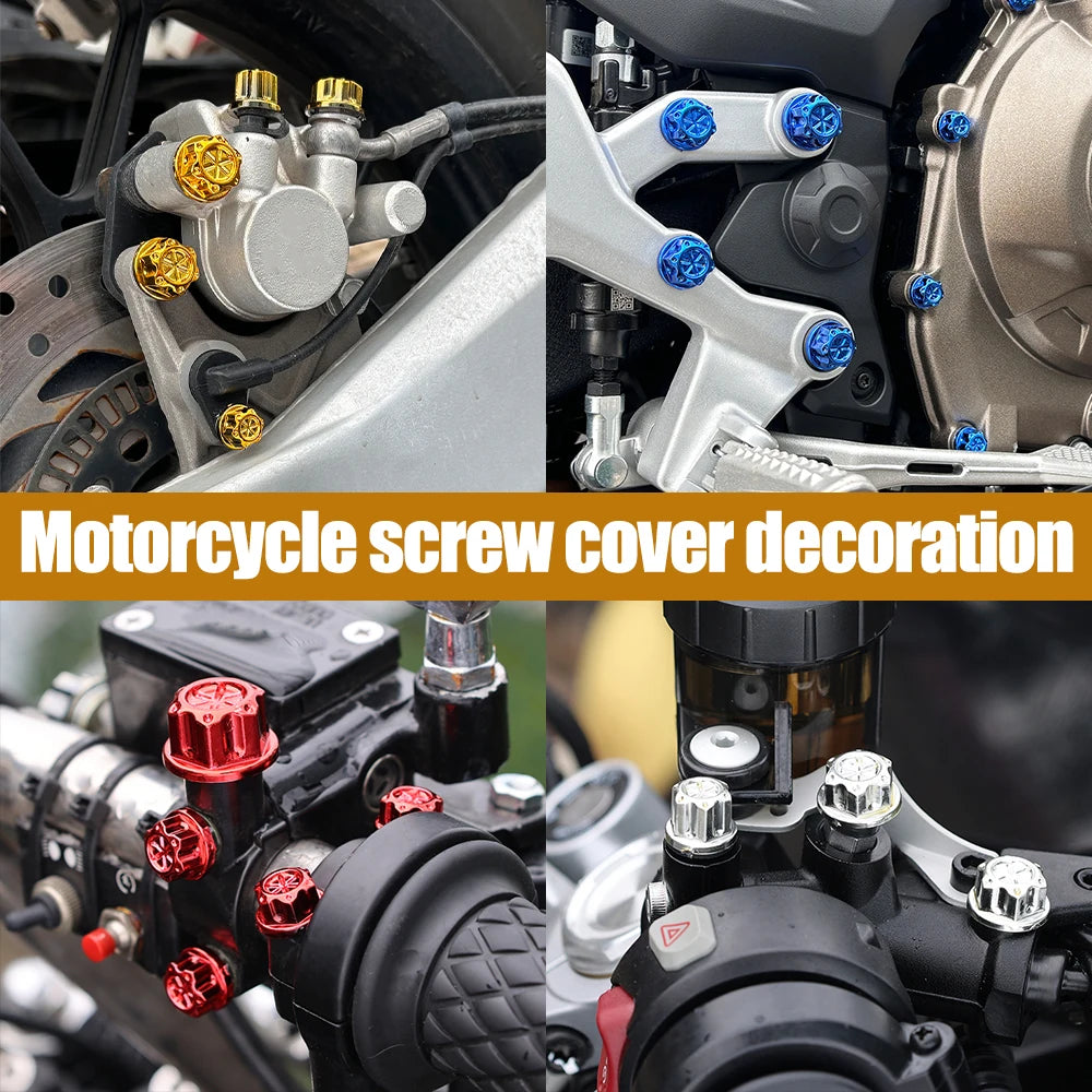 Colorful Motorcycle Nut Caps - Universal Protection Set