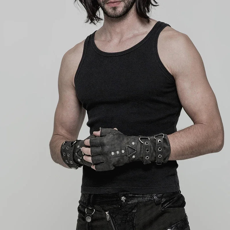 Steampunk Savage Military Fingerless Gloves