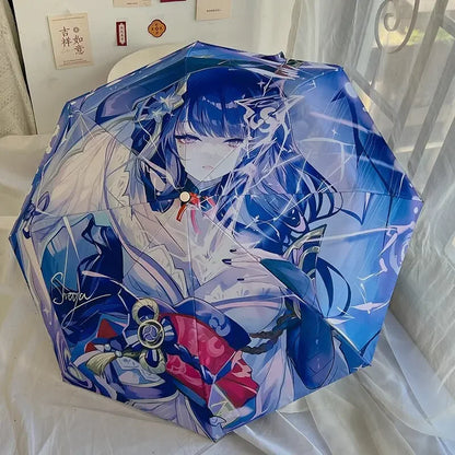 Genshin Impact Anime 3-Fold Umbrella - Raiden Style