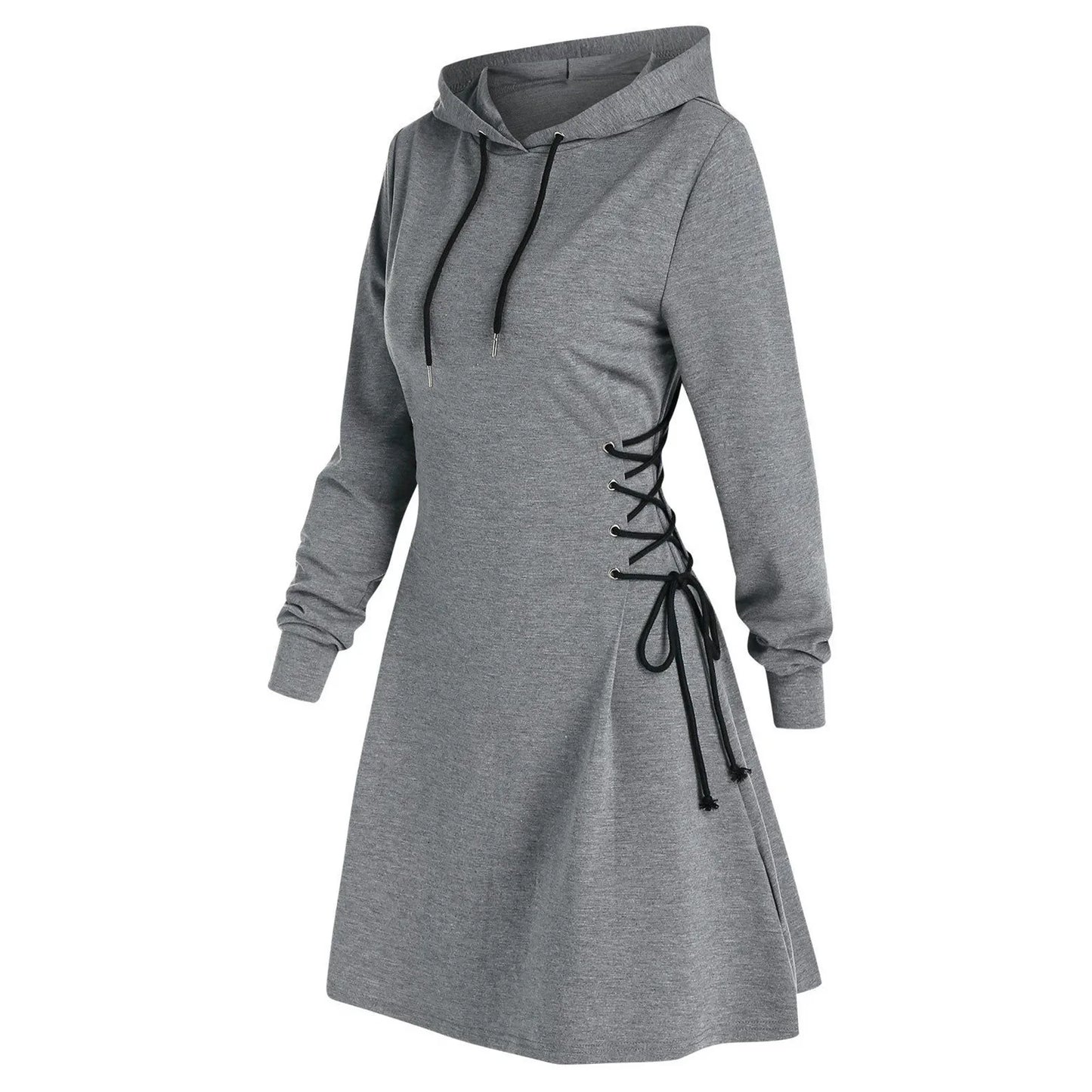 Cozy V-Neck Tie-Waist Hoodie Dress for Women