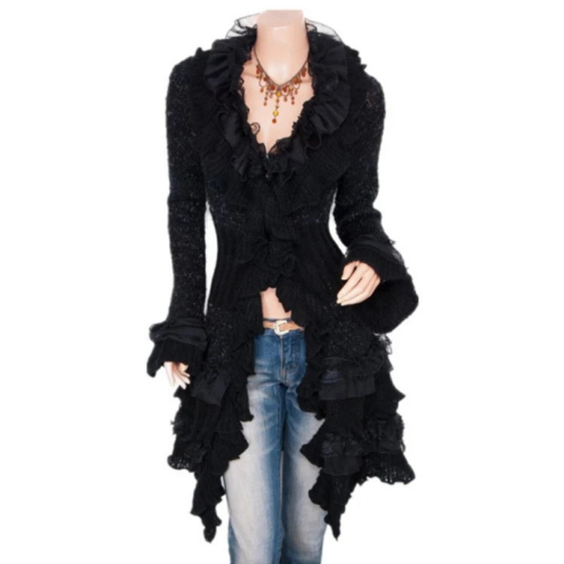 Victorian Lace-Up Steampunk Coat for Women