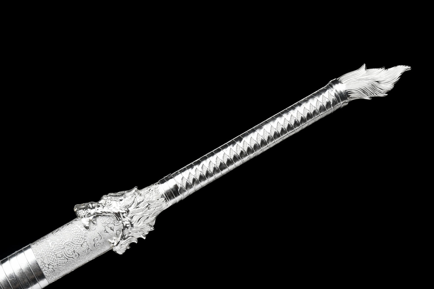 silver Wolf Sword Hand forged real steel lightning Sharp