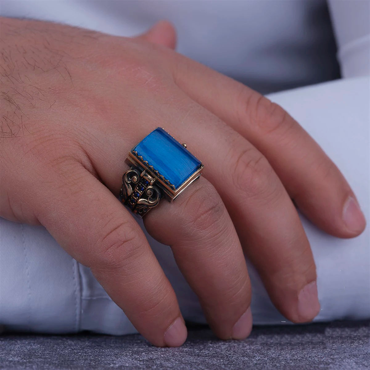 Silver Engraved Special Craftmanship Handmade Ring