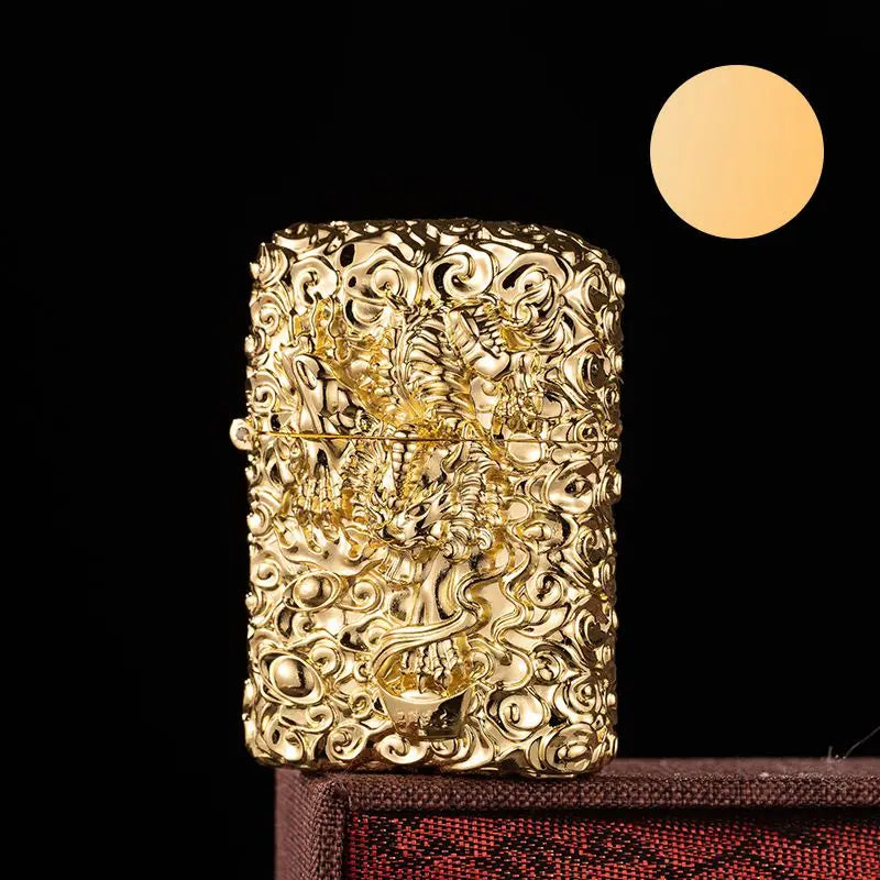 Retro Heavy Armor Brass Kerosene Lighter
