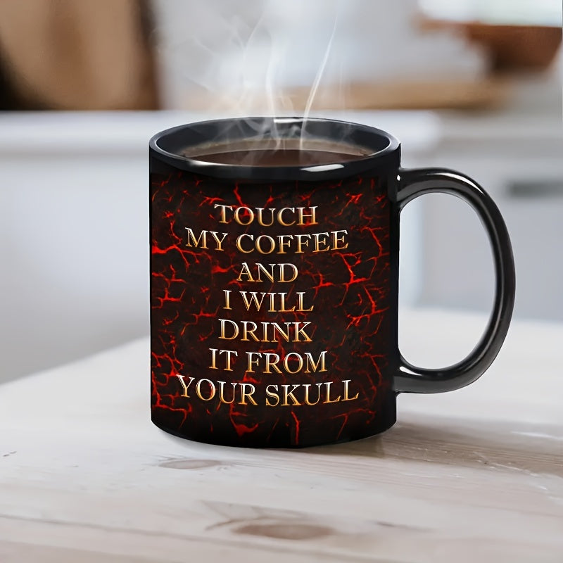 Halloween Black Skull Ceramic Coffee Mug