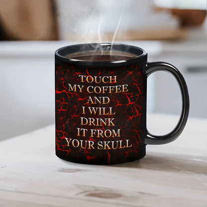Halloween Black Skull Ceramic Coffee Mug