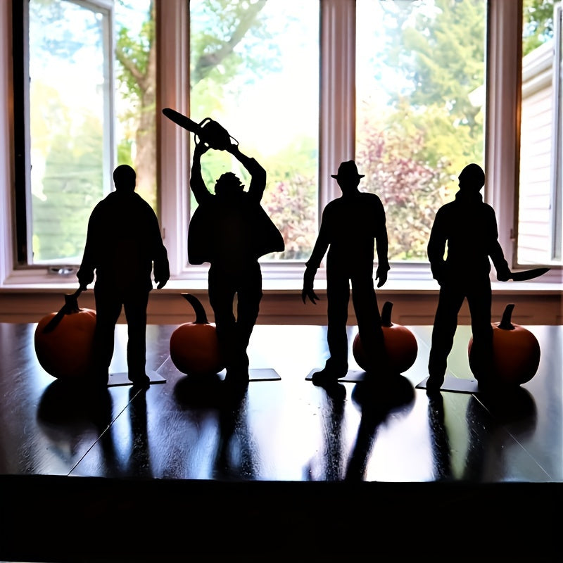 Ghostly Metal Shadow Alights: 4-Pack Halloween Decor