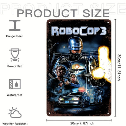 RoboCop 3 Vintage Aluminum Wall Art Sign – Retro Decor