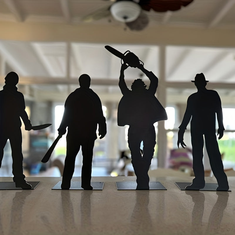 Ghostly Metal Shadow Alights: 4-Pack Halloween Decor