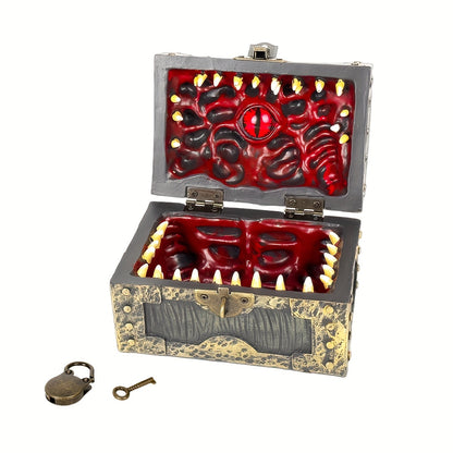 Gothic Vampire Trinket Chest with Key, Resin Keepsake Box