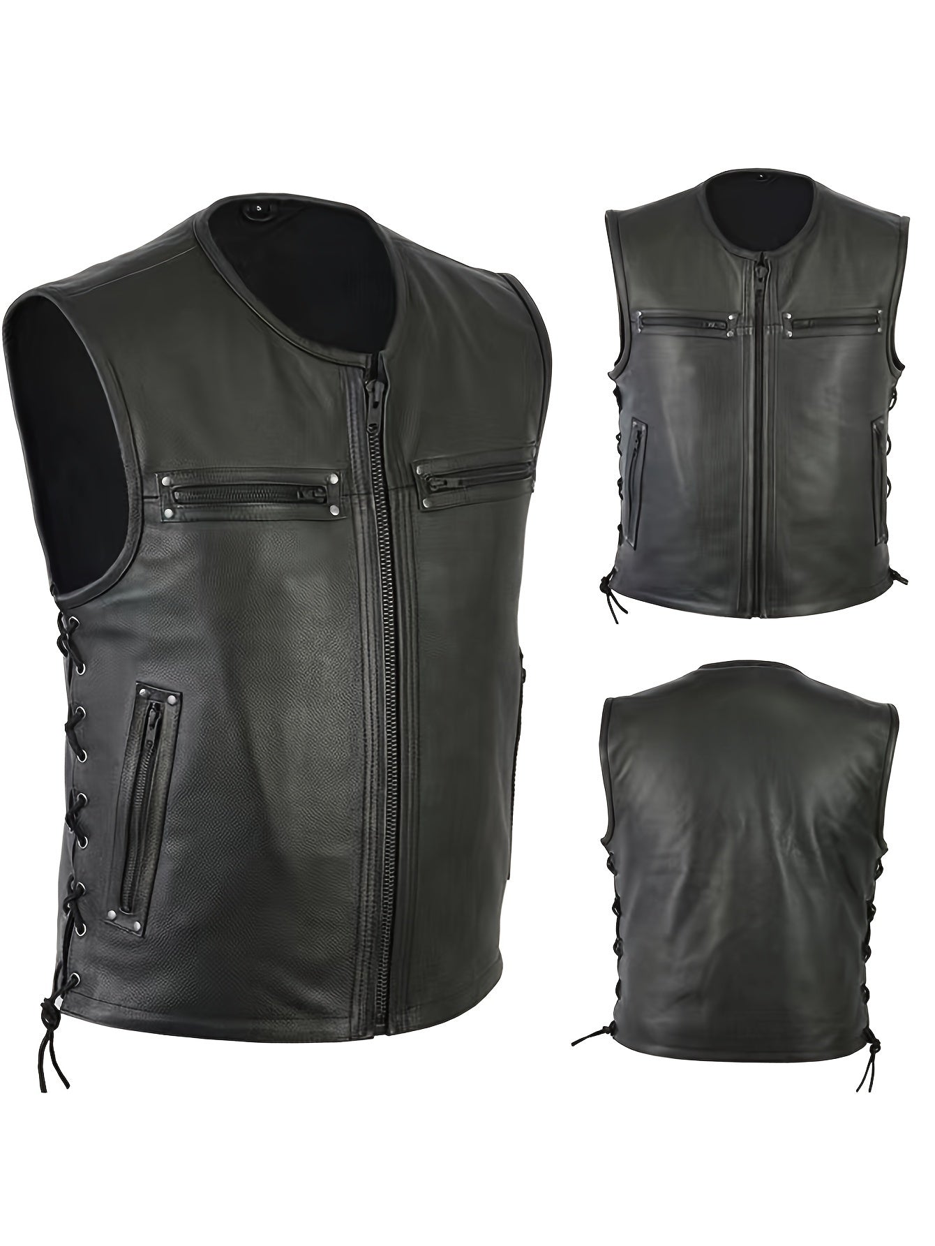 “Classic Rider Faux Leather Vest for Men”